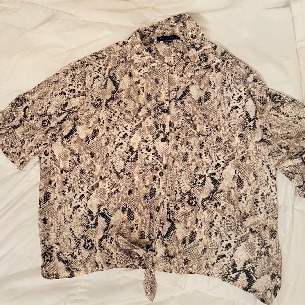 Sanctuary Snake Print Blouse